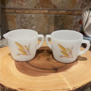 Fire King Creamer and Sugar Set